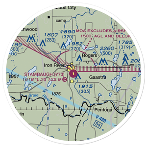 Stambaugh Airport (Y73) VFR Sectional Sticker (20 mile)
