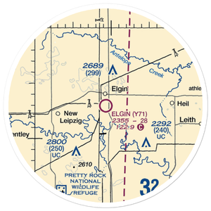 Elgin Municipal Airport (Y71) VFR Sectional Sticker (20 mile)