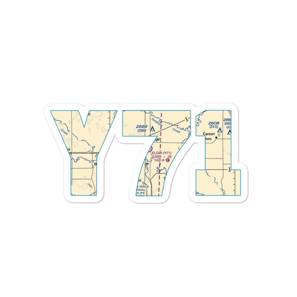 Elgin Municipal Airport (Y71) VFR Sectional Sticker 