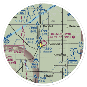 Belmond Municipal Airport (Y48) VFR Sectional Sticker (20 mile)