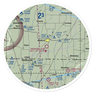 Bedford Municipal Airport (Y46) VFR Sectional Sticker (30 mile)