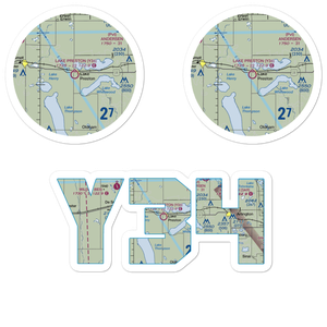 Lake Preston Municipal Airport (Y34) VFR Sectional Sticker Pack