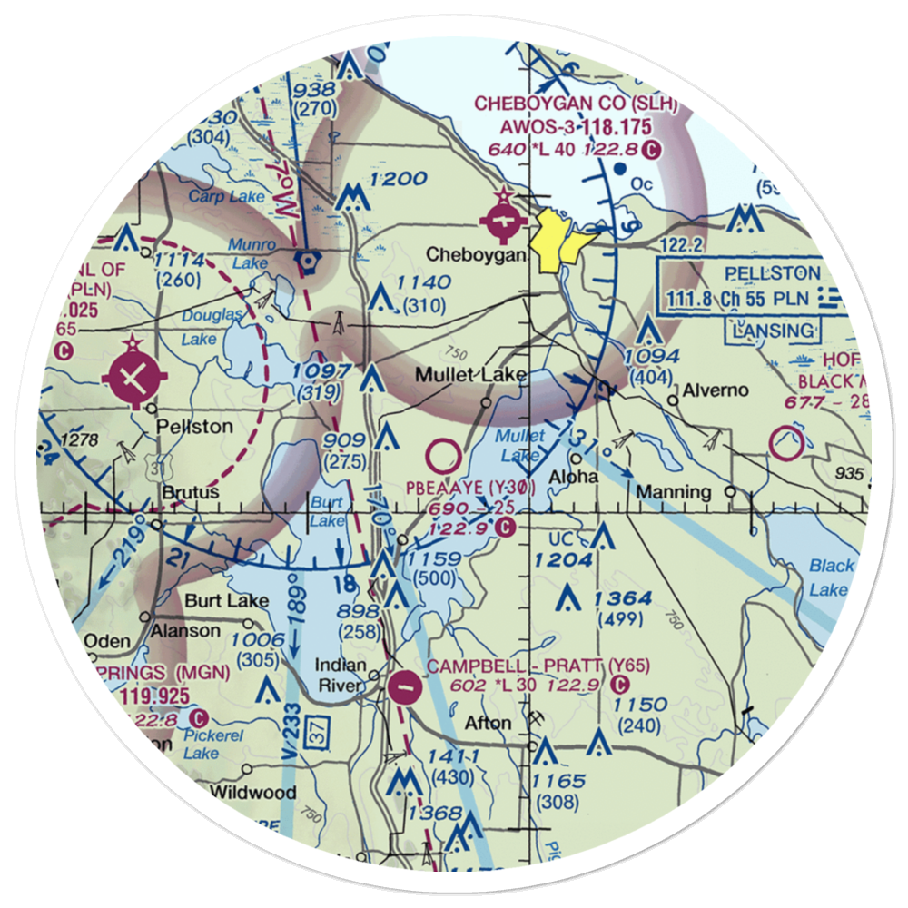 Pbeaaye Airport (Y30) VFR Sectional Sticker (30 mile) 