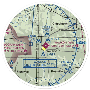 Waukon Municipal Airport (Y01) VFR Sectional Sticker (20 mile)