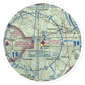 Waukon Municipal Airport (Y01) VFR Sectional Sticker (30 mile)