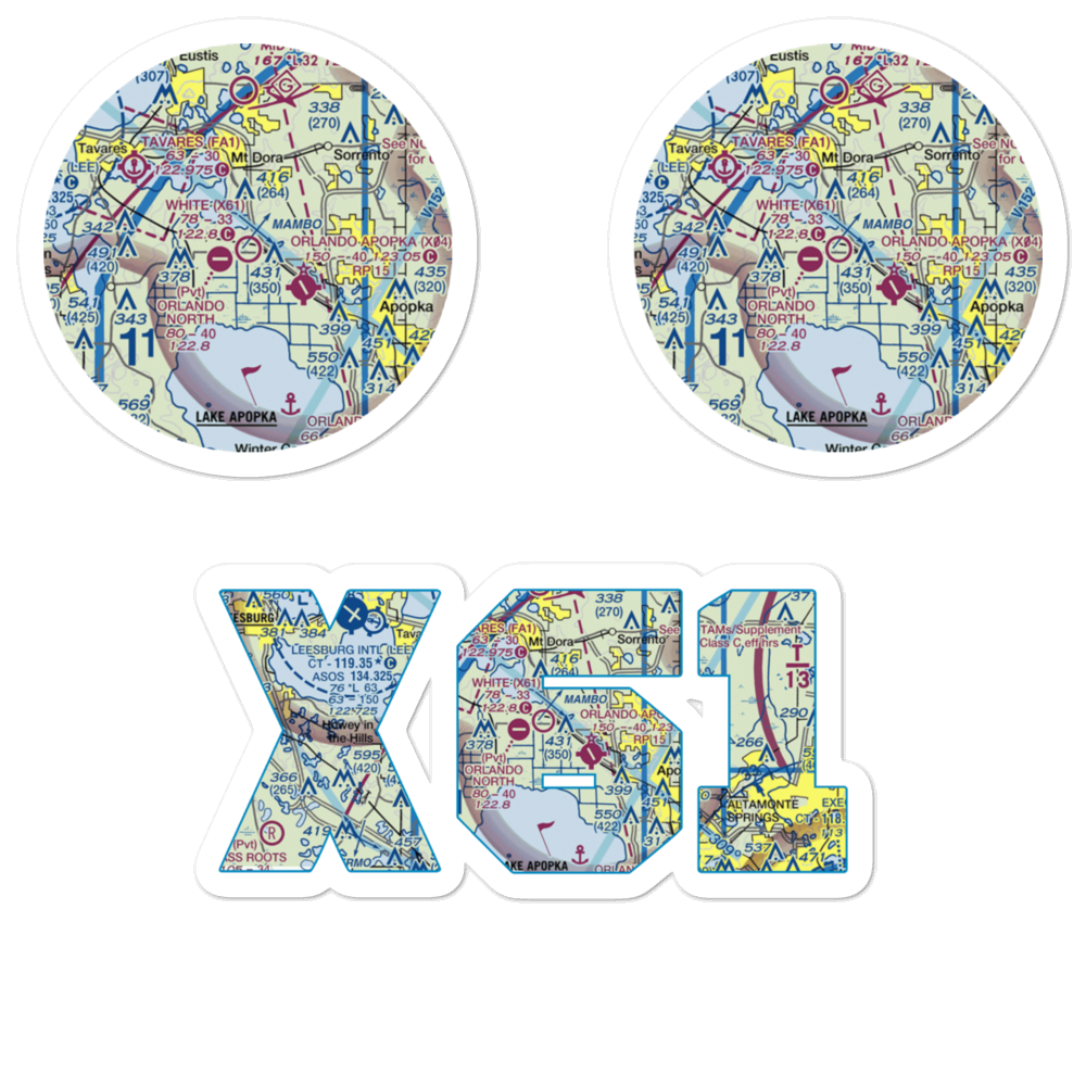 Bob White Field (X61) VFR Sectional Sticker Pack 