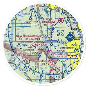 New Hibiscus Airpark (X52) VFR Sectional Sticker (20 mile)