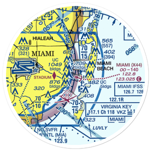 Miami Seaplane Base (X44) VFR Sectional Sticker (20 mile)