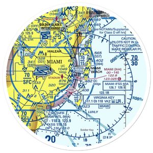 Miami Seaplane Base (X44) VFR Sectional Sticker (30 mile)