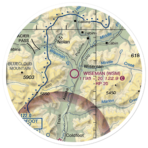 Wiseman Airport (WSM) VFR Sectional Sticker (20 mile)