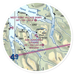 San Juan /Uganik/ Seaplane Base (WSJ) VFR Sectional Sticker (20 mile)