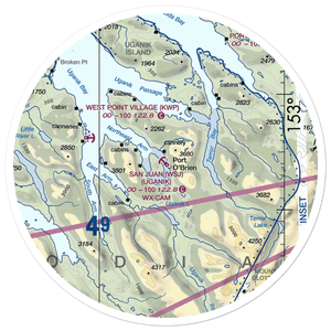 San Juan /Uganik/ Seaplane Base (WSJ) VFR Sectional Sticker (30 mile)