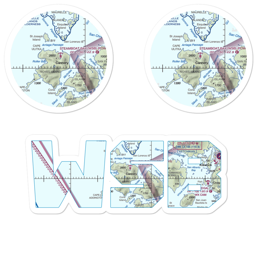Steamboat Bay Seaplane Base (WSB) VFR Sectional Sticker Pack 