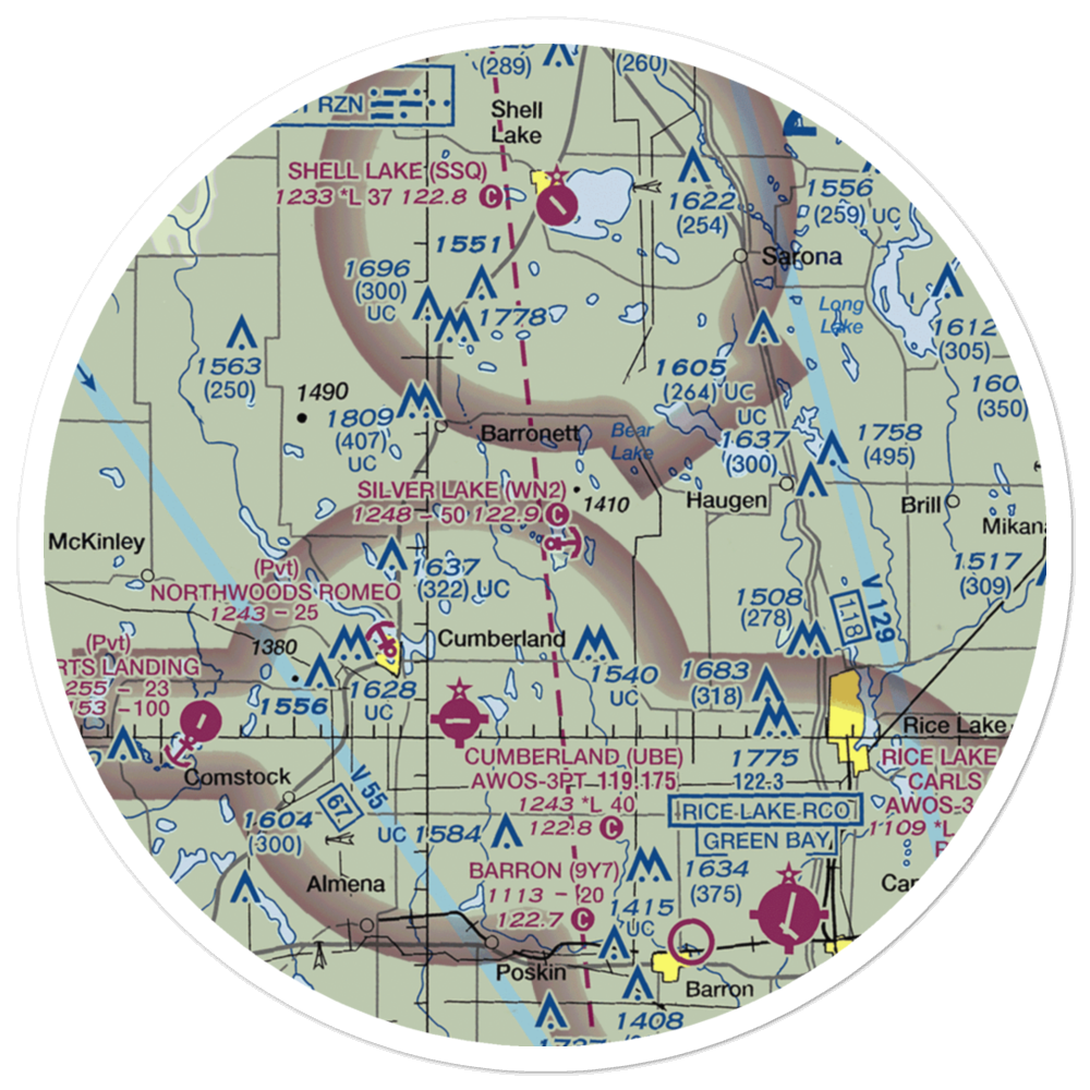 Silver Lake Seaplane Base (WN2) VFR Sectional Sticker (30 mile) 