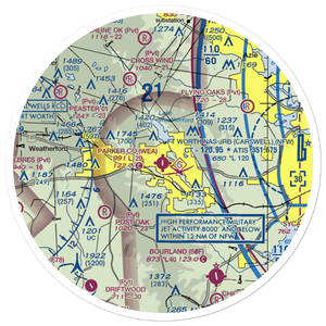 Parker County Airport (WEA) VFR Sectional Sticker (30 mile)