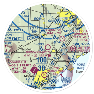 Wickenheiser Airport (W87) VFR Sectional Sticker (20 mile)