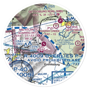 Mid Atlantic Soaring Center Airport (W73) VFR Sectional Sticker (20 mile)