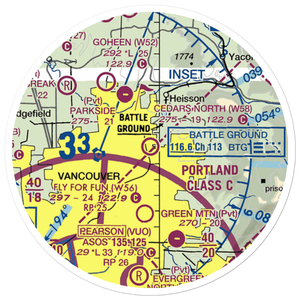 Cedars North Airpark (W58) VFR Sectional Sticker (20 mile)