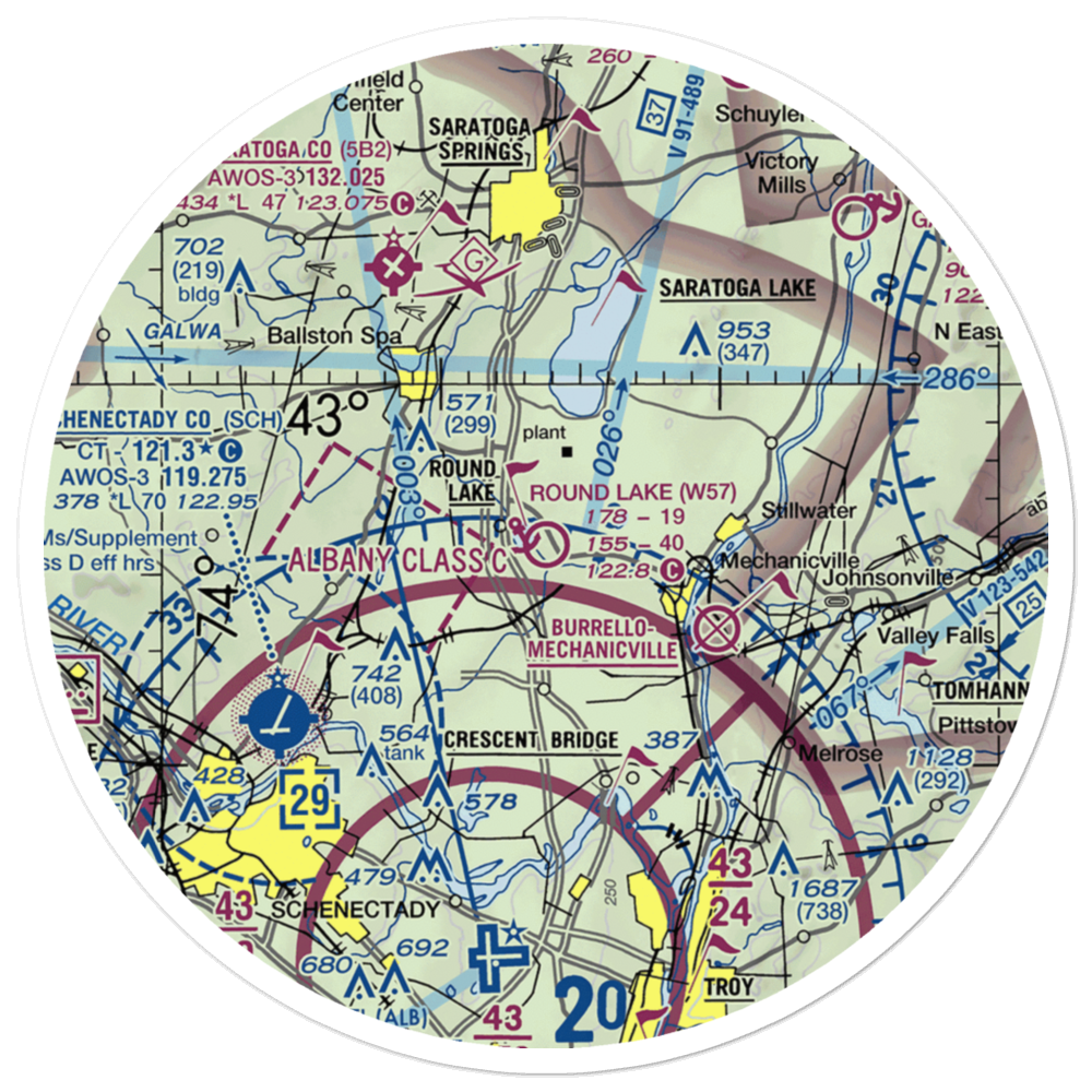Round Lake Airport and Seaplane Base (W57) VFR Sectional Sticker (30 mile) 