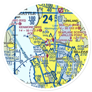 Kenmore Air Harbor Seaplane Base (W55) VFR Sectional Sticker (20 mile)