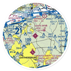 Davis Airstrip (W50) VFR Sectional Sticker (20 mile)