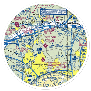 Davis Airstrip (W50) VFR Sectional Sticker (30 mile)