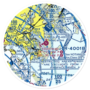 Essex Skypark Airport (W48) VFR Sectional Sticker (20 mile)