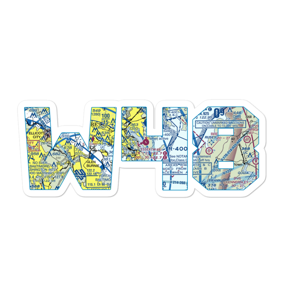 Essex Skypark Airport (W48) VFR Sectional Sticker 