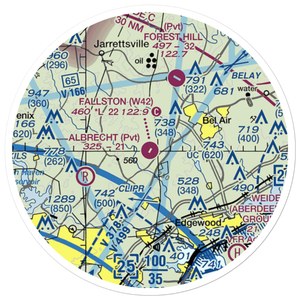 Fallston Airport (W42) VFR Sectional Sticker (20 mile)