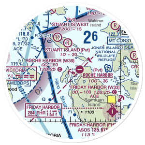 Roche Harbor Seaplane Base (W39) VFR Sectional Sticker (20 mile)