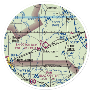 Shiocton Airport (W34) VFR Sectional Sticker (20 mile)