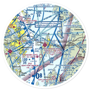 Bay Bridge Airport (W29) VFR Sectional Sticker (30 mile)