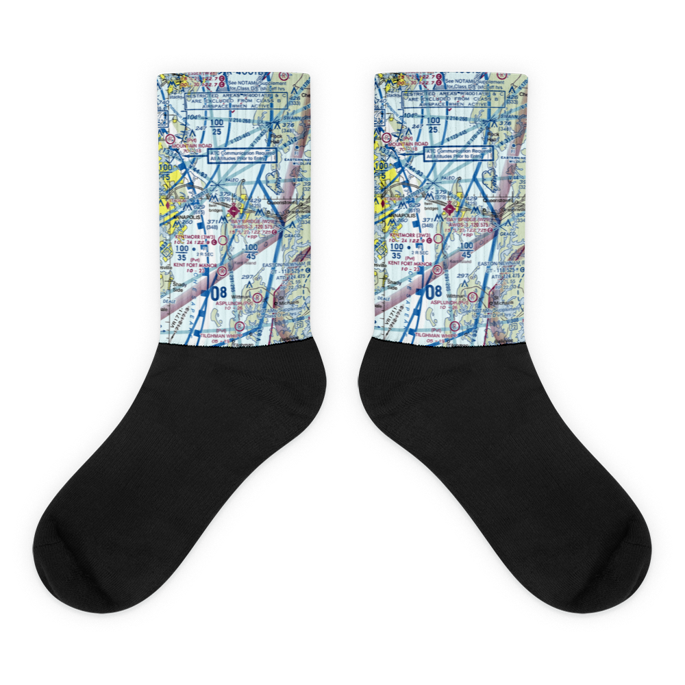 Bay Bridge Airport (W29) VFR Sectional Socks 