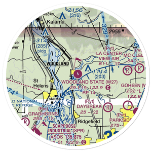 Woodland State Airport (W27) VFR Sectional Sticker (20 mile)