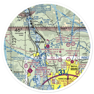 Woodland State Airport (W27) VFR Sectional Sticker (30 mile)