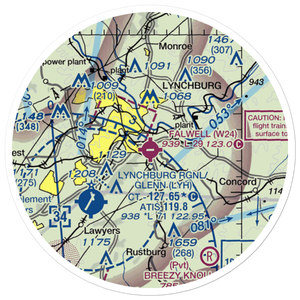 Falwell Airport (W24) VFR Sectional Sticker (20 mile)