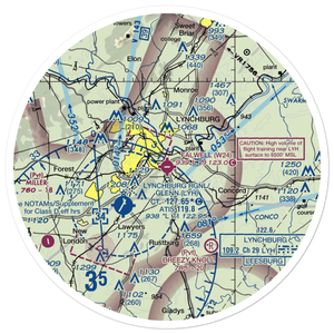 Falwell Airport (W24) VFR Sectional Sticker (30 mile)