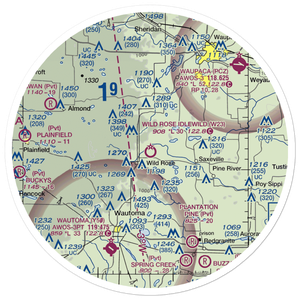 Wild Rose Idlewild Airport (W23) VFR Sectional Sticker (30 mile)