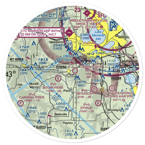 Verona Airport (W19) VFR Sectional Sticker (30 mile)