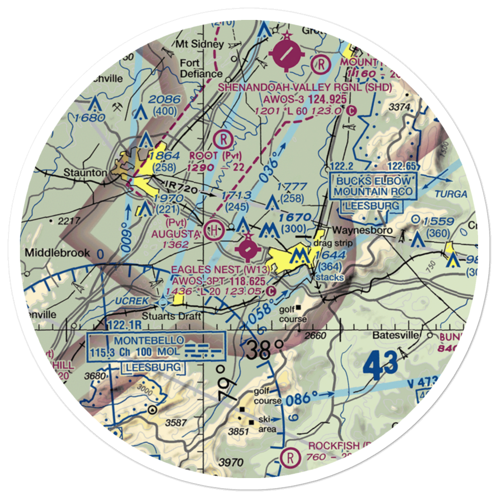 Eagle's Nest Airport (W13) VFR Sectional Sticker (30 mile) 