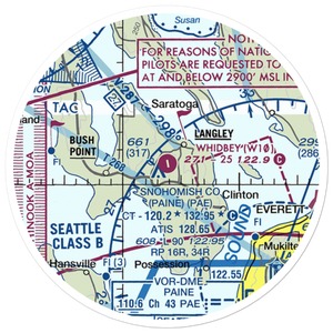 Whidbey Air Park (W10) VFR Sectional Sticker (20 mile)