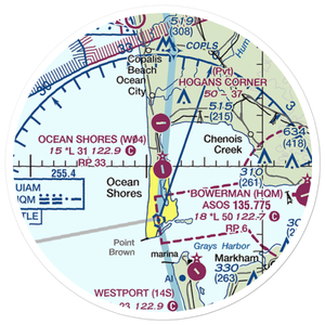Ocean Shores Municipal Airport (W04) VFR Sectional Sticker (20 mile)