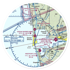Ocean Shores Municipal Airport (W04) VFR Sectional Sticker (30 mile)