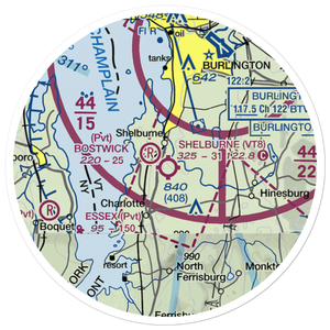Shelburne Airport (VT8) VFR Sectional Sticker (20 mile)