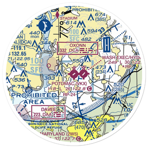 Potomac Airfield (VKX) VFR Sectional Sticker (20 mile)