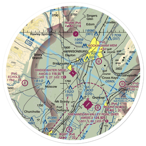 Bridgewater Air Park (VBW) VFR Sectional Sticker (30 mile)