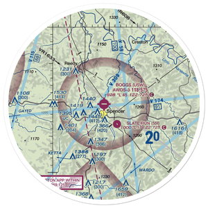 Boggs Field Airport (USW) VFR Sectional Sticker (30 mile)