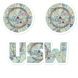 Boggs Field Airport (USW) VFR Sectional Sticker Pack