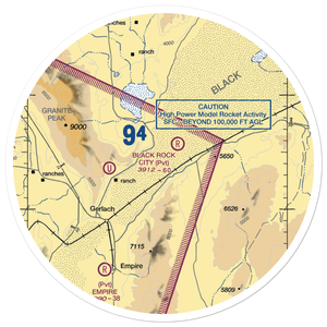 Black Rock City Airport (BRC) VFR Sectional Sticker (30 mile)