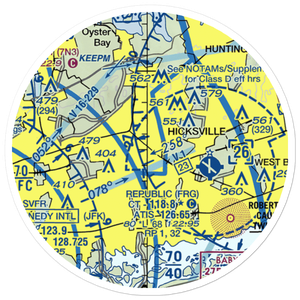 Grumman Bethpage Airport (BPA) VFR Sectional Sticker (20 mile)
